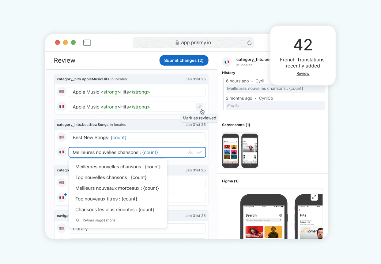 Reviewers interface