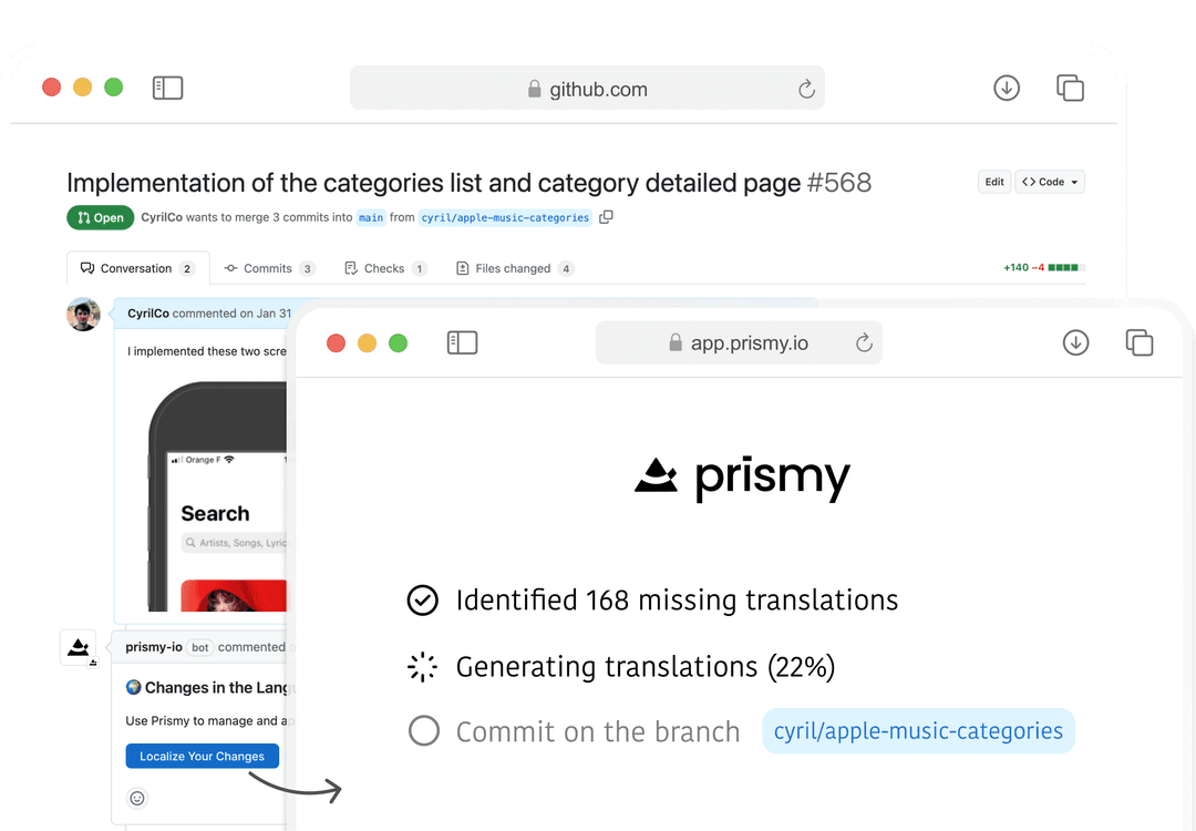 One Click generation from GitHub or GitLab illustration